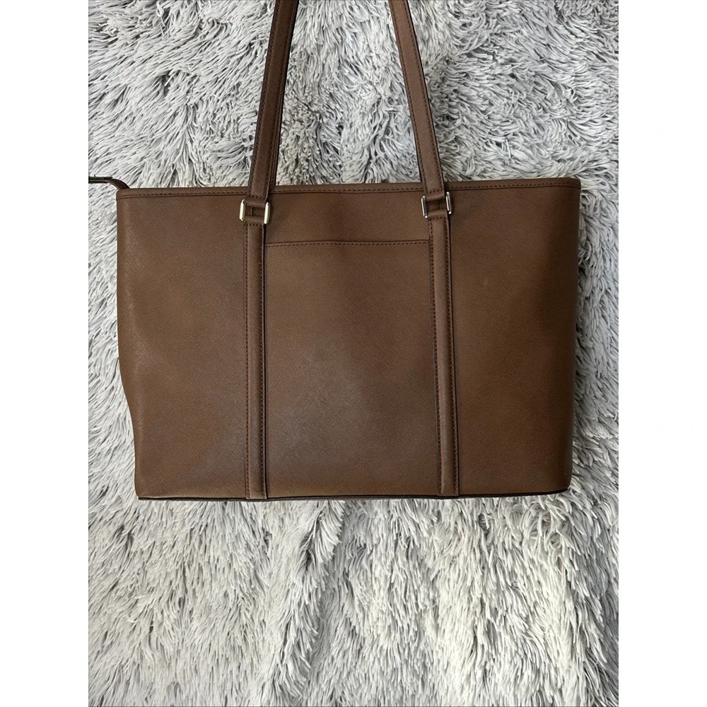Michael Kors Sady Large Multifunctional Top Zip Tote Brown Laptop Bag EUC